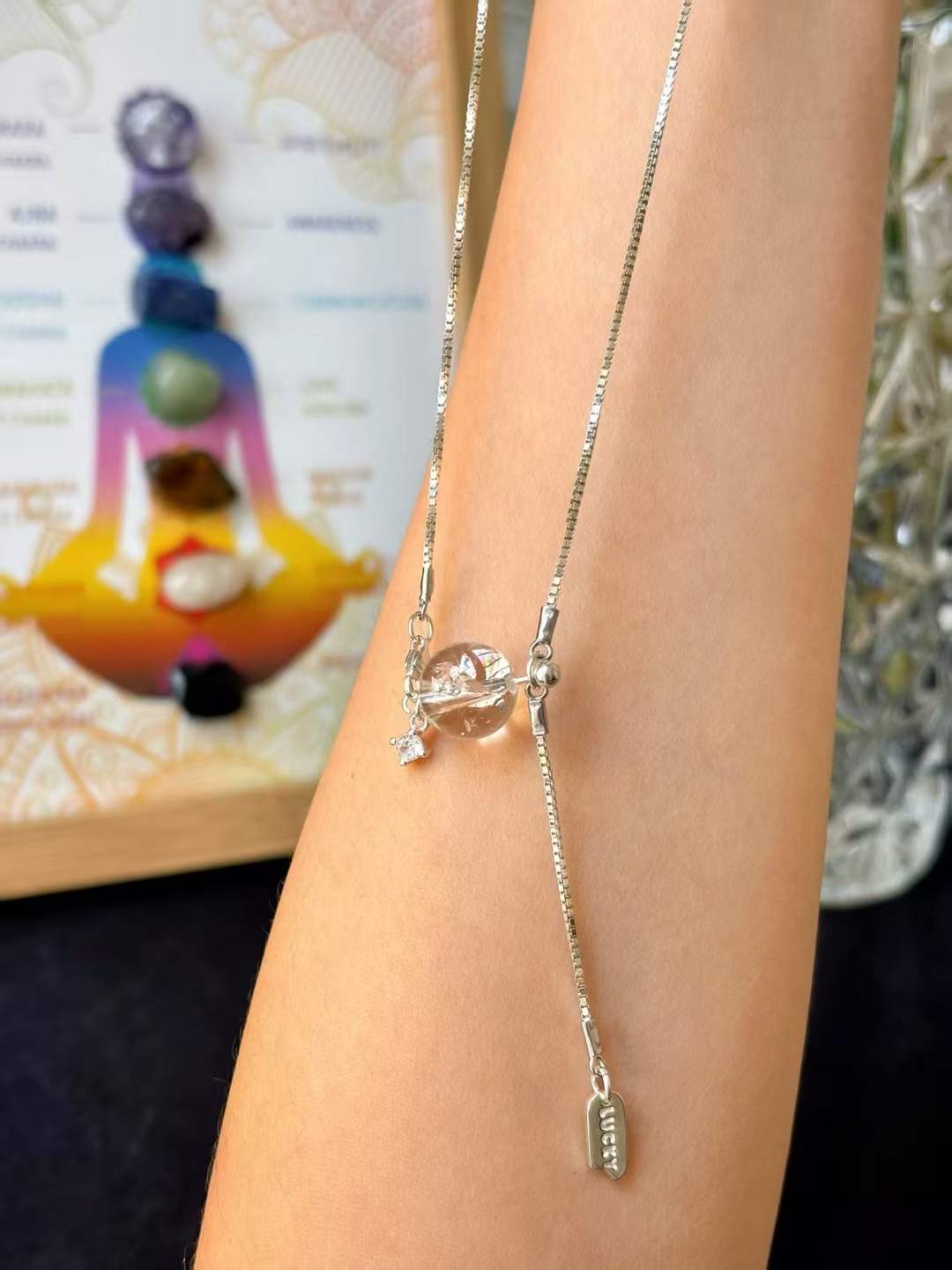 Five Element Custom Energy Necklace · 925 Sterling Silver Crystal Necklace Personalized for Balance, Luck & Life Harmony