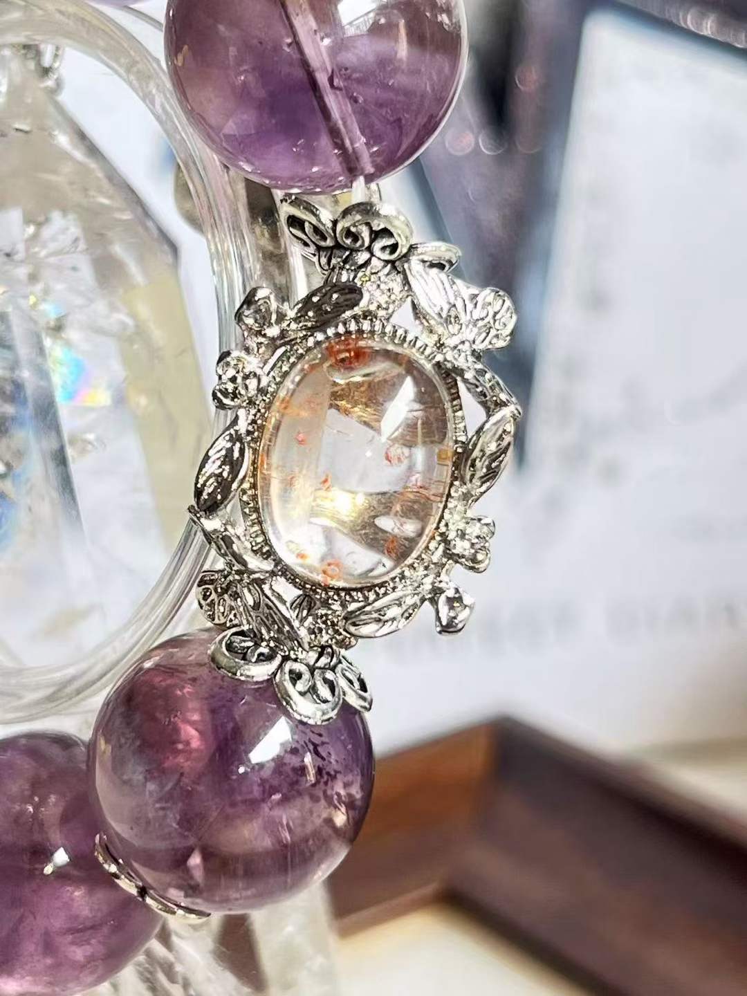 【Customized Series】Fire · Wood Element · Purple Prosperity Crystal Bracelet · Amethyst, Lepidolite & Crystal Energy Blend for Wisdom, Creativity & Personal Growth