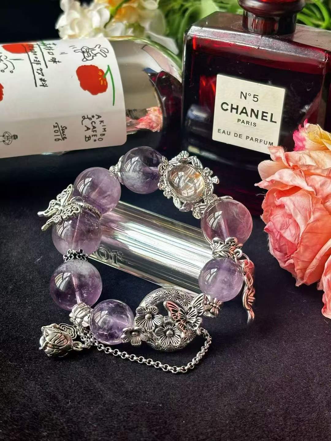 【Customized Series】Fire · Wood Element · Purple Prosperity Crystal Bracelet · Amethyst, Lepidolite & Crystal Energy Blend for Wisdom, Creativity & Personal Growth