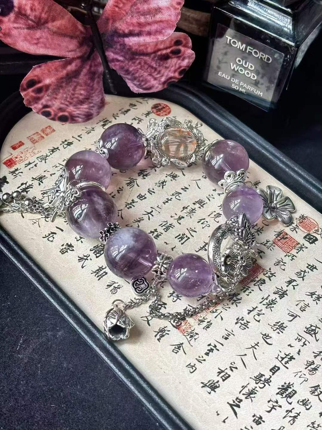 【Customized Series】Fire · Wood Element · Purple Prosperity Crystal Bracelet · Amethyst, Lepidolite & Crystal Energy Blend for Wisdom, Creativity & Personal Growth