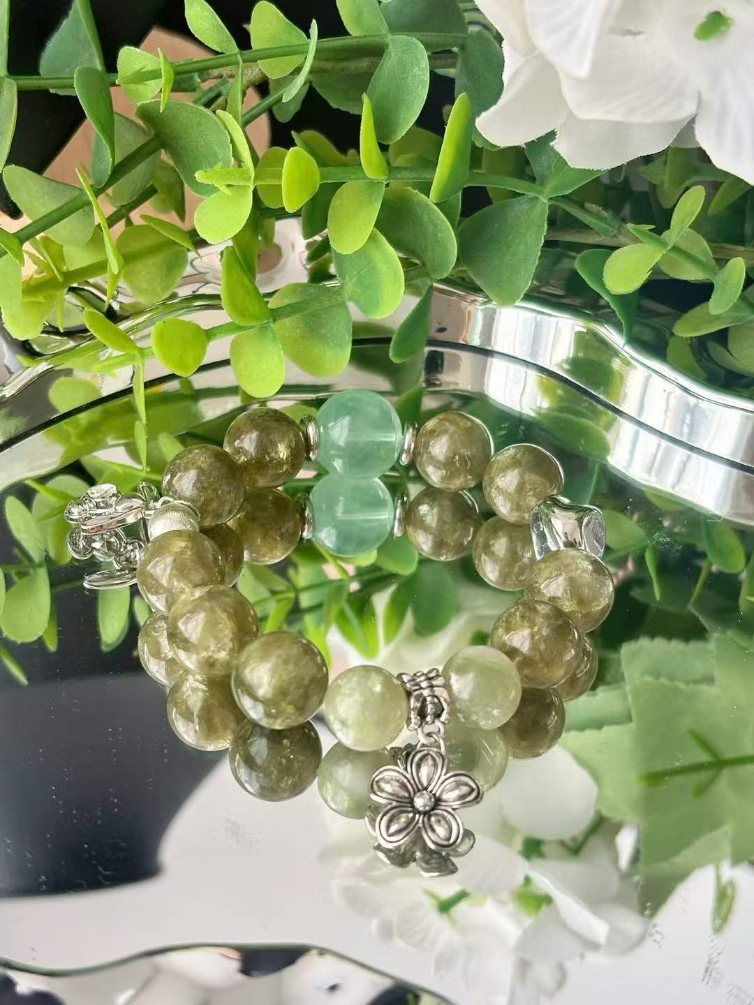 【Customized Series】Wood Element · Emerald Forest Crystal Bracelet · Green Emerald Crystal & Green Fluorite for Healing, Prosperity, Love & Personal Growth