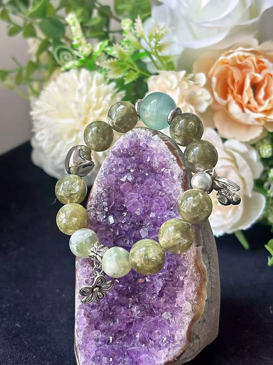 【Customized Series】Wood Element · Emerald Forest Crystal Bracelet · Green Emerald Crystal & Green Fluorite for Healing, Prosperity, Love & Personal Growth