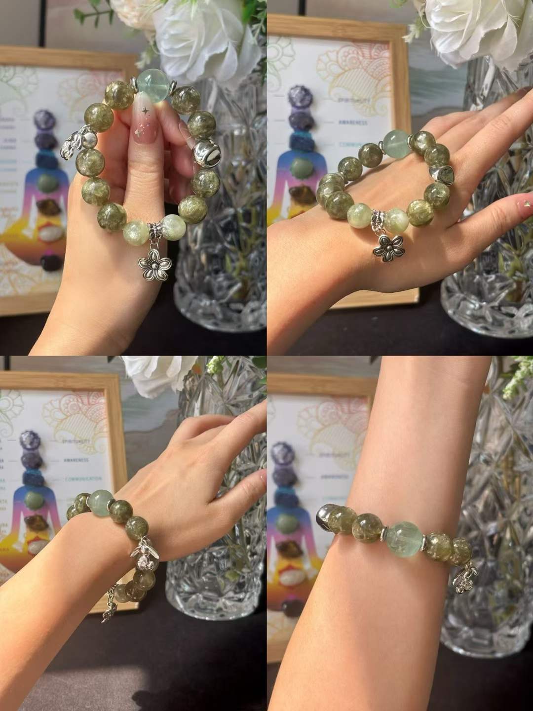 【Customized Series】Wood Element · Emerald Forest Crystal Bracelet · Green Emerald Crystal & Green Fluorite for Healing, Prosperity, Love & Personal Growth