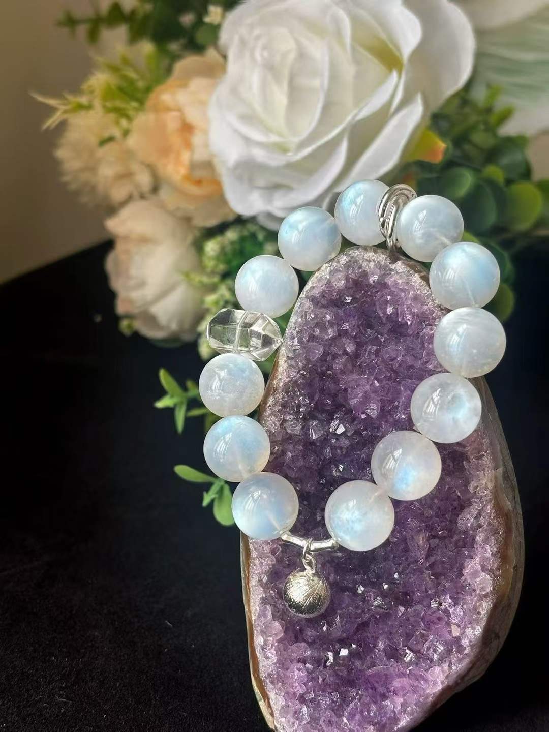 Metal · Water Element · Moonlight Star Crystal Bracelet · Blue Moonstone for Love, Intuition & Emotional Harmony