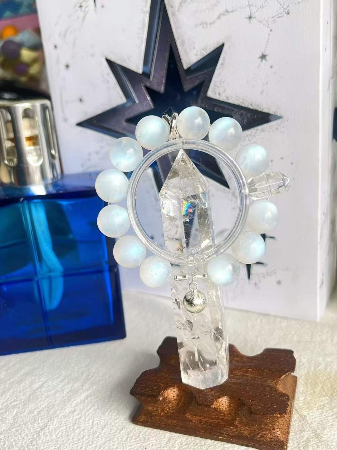 Metal · Water Element · Moonlight Star Crystal Bracelet · Blue Moonstone for Love, Intuition & Emotional Harmony
