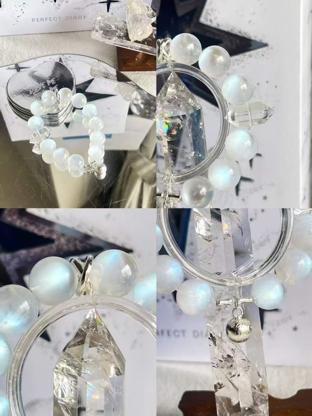 Metal · Water Element · Moonlight Star Crystal Bracelet · Blue Moonstone for Love, Intuition & Emotional Harmony