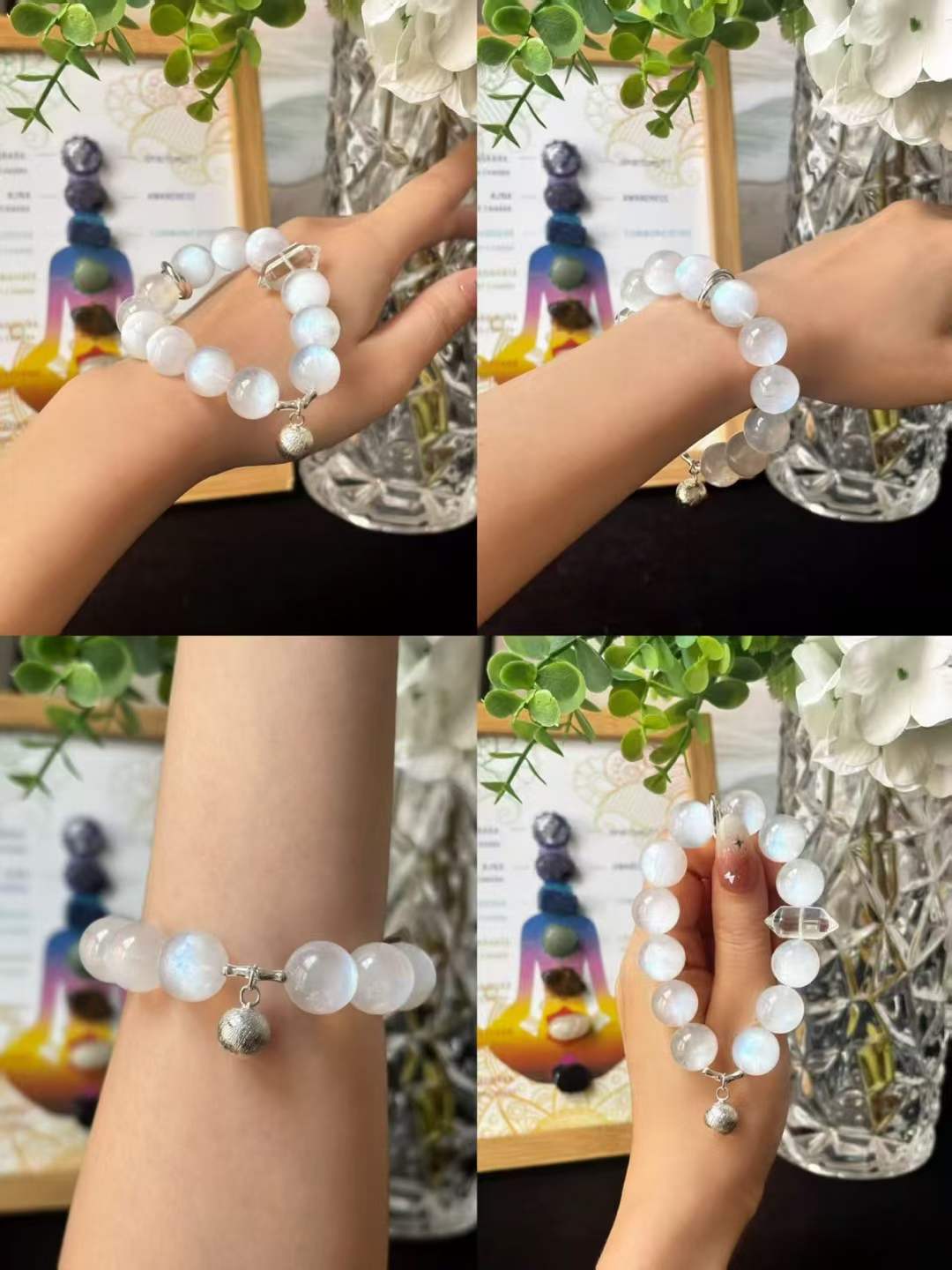 Metal · Water Element · Moonlight Star Crystal Bracelet · Blue Moonstone for Love, Intuition & Emotional Harmony