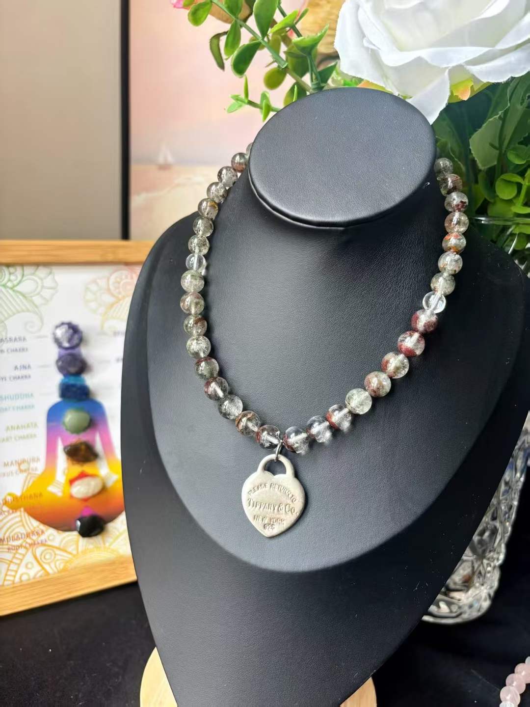Wood Element · Green Phantom Crystal Double Wrap Bracelet Necklace · Green Phantom Quartz for Prosperity, Career Success & Emotional Balance