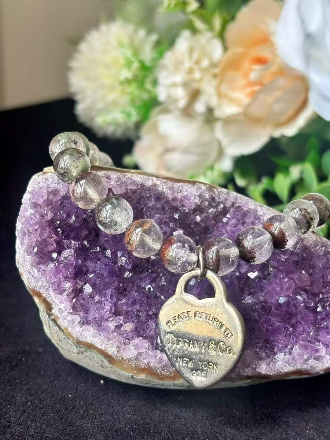 Wood Element · Green Phantom Crystal Double Wrap Bracelet Necklace · Green Phantom Quartz for Prosperity, Career Success & Emotional Balance