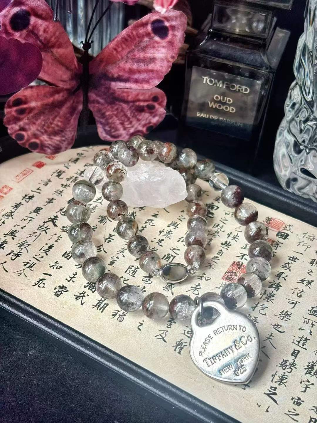 Wood Element · Green Phantom Crystal Double Wrap Bracelet Necklace · Green Phantom Quartz for Prosperity, Career Success & Emotional Balance